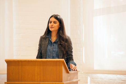 Roya giving presentation